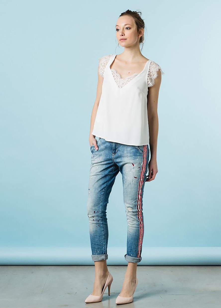 Γυναικείο Παντελόνι BSB DENIM SCARLETφωτογραφία5