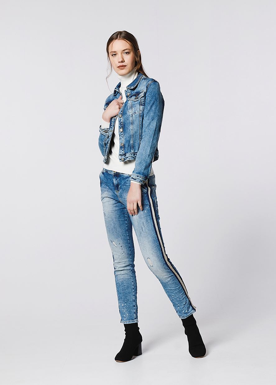 Γυναικείο Παντελόνι BSB SCARLET BLUE DENIMφωτογραφία2
