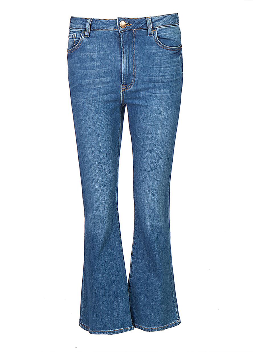 Γυναικείο Παντελόνι BSB CROPPED FLARE BLUE DENIMφωτογραφία2