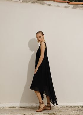 Γυναικείο Maxi Φόρεμα BSB μαύρο χρώμα