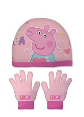 Peppa Pig Παιδικό Σετ Σκουφάκι Με Γάντια Aria Trade
