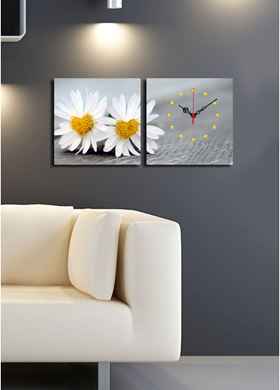 Πίνακας/Ρολόι Καμβάς 2 τμχ Wallity