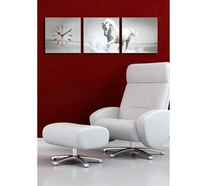 Home Deco - Πίνακας/Ρολόι Καμβάς 3 τμχ Wallity