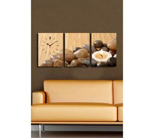 Wall Decoration Wall Decoration - Διακοσμητικό Ρολόι Τοίχου Από Καμβά 3 Τεμ. Wallity