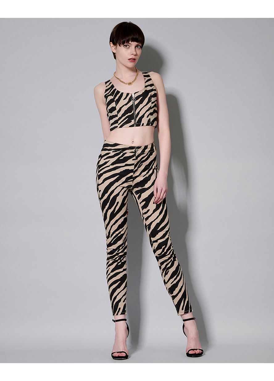 Γυναικείο Παντελόνι PINK WOMAN animal printφωτογραφία1