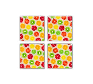 Kitchen Offers - Glass Mat 4 Τεμ. Hermia Kitchen Offers