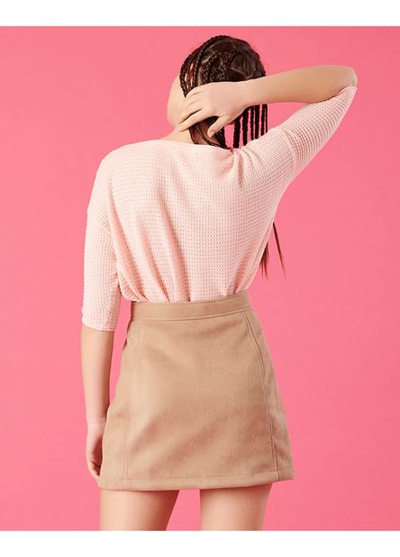 Γυναικεία Φούστα PINK WOMAN μπεζ χρώμα