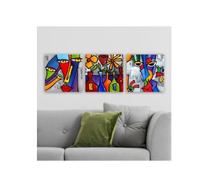 Wall Decoration - Σετ Διακοσμητικός Πίνακας Καμβάς 3 τμχ Wallity