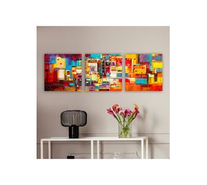 Wall Decoration - Σετ Διακοσμητικός Πίνακας Καμβάς 3 τμχ Wallity