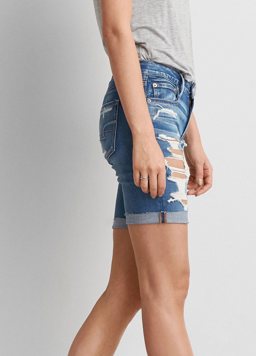 Γυναικείο Σορτς American Eagle σε ίντιγκο χρώμαφωτογραφία2