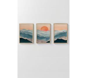 Home Deco - Διακοσμητική Ζωγραφική Με Πλαίσιο Από MDF 3 Τεμ. Kalune Design