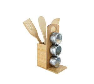 Kitchen Accessories - Bamboo Σετ Ξύλινη Βάση Μπαχαρικών Aria Trade