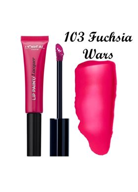 Loreal Paris Infallible Lip Paint Lacquer 103 Fuschia Wars