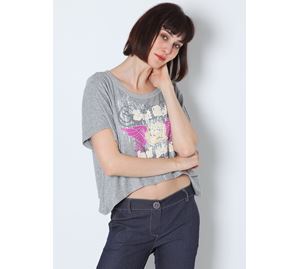 Mega Bazaar - Γυναικεία Μπλούζα MAKI PHILOSOPHY γκρι χρώμα