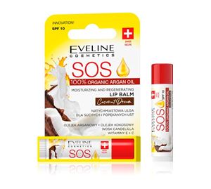 Maybelline & More - Eveline SOS Moisturizing Regenerating Balm for Dry and Cracked Lips Coconut