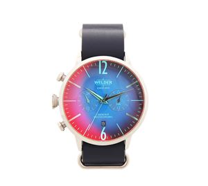 Jewels & Watches Bazaar - Ανδρικό Ιριδίζον Ρολόι WELDER δερμάτινο λουράκι